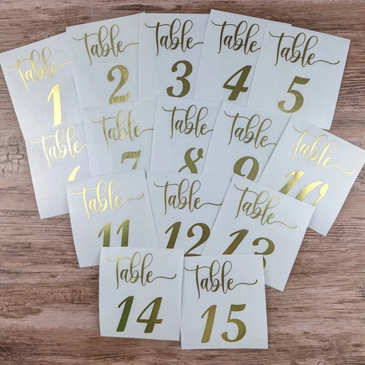 Wedding Table Number Stickers