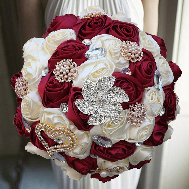 Silk Rose Brooch Bouquets