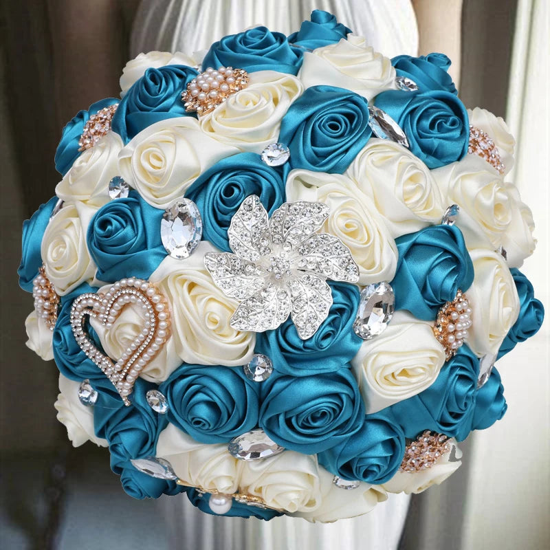 Silk Rose Brooch Bouquets