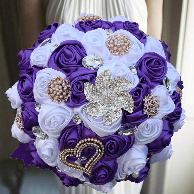 Silk Rose Brooch Bouquets