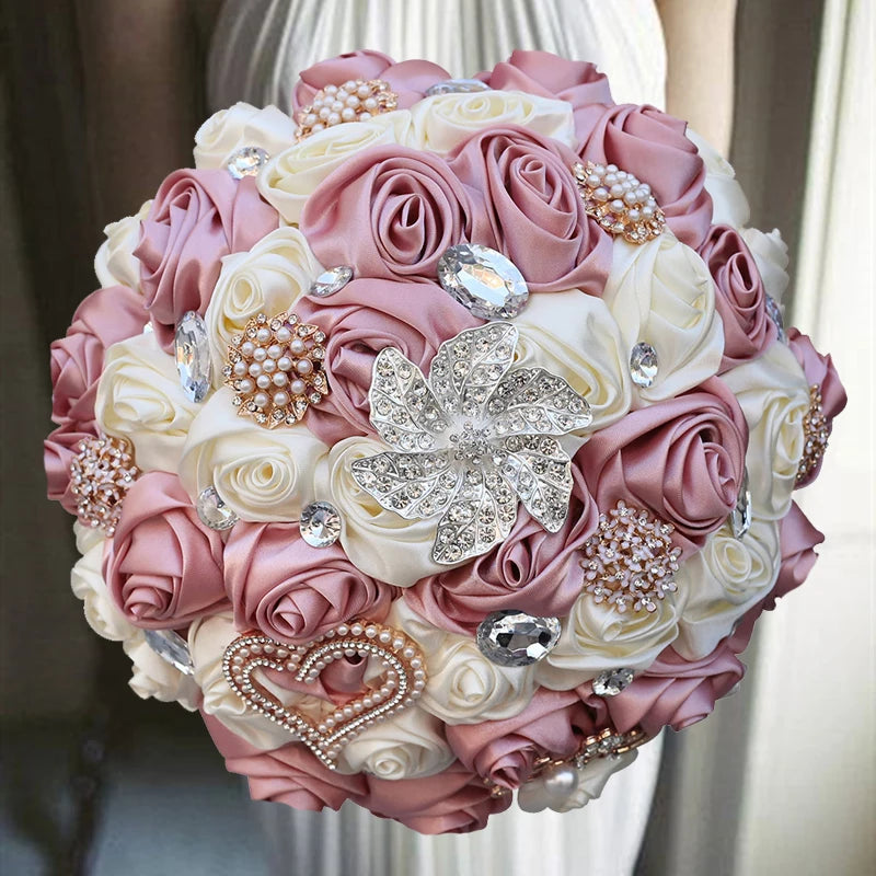 Silk Rose Brooch Bouquets