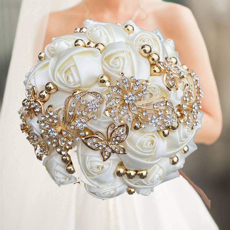 Silk Rose Brooch Bouquets