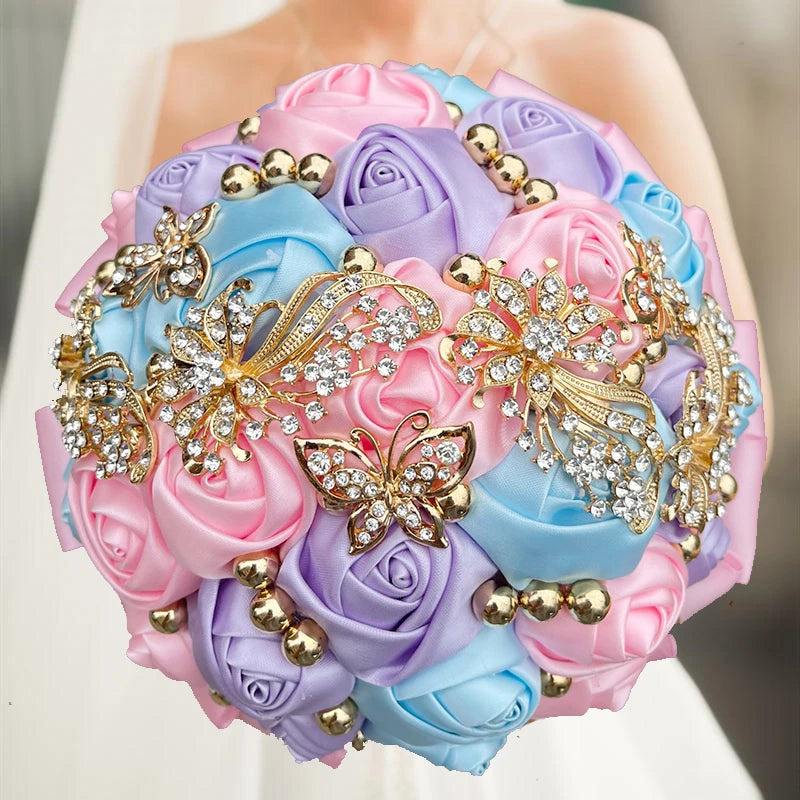 Silk Rose Brooch Bouquets