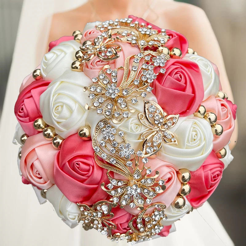 Silk Rose Brooch Bouquets