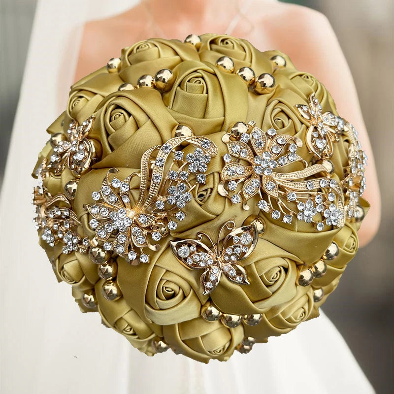 Silk Rose Brooch Bouquets