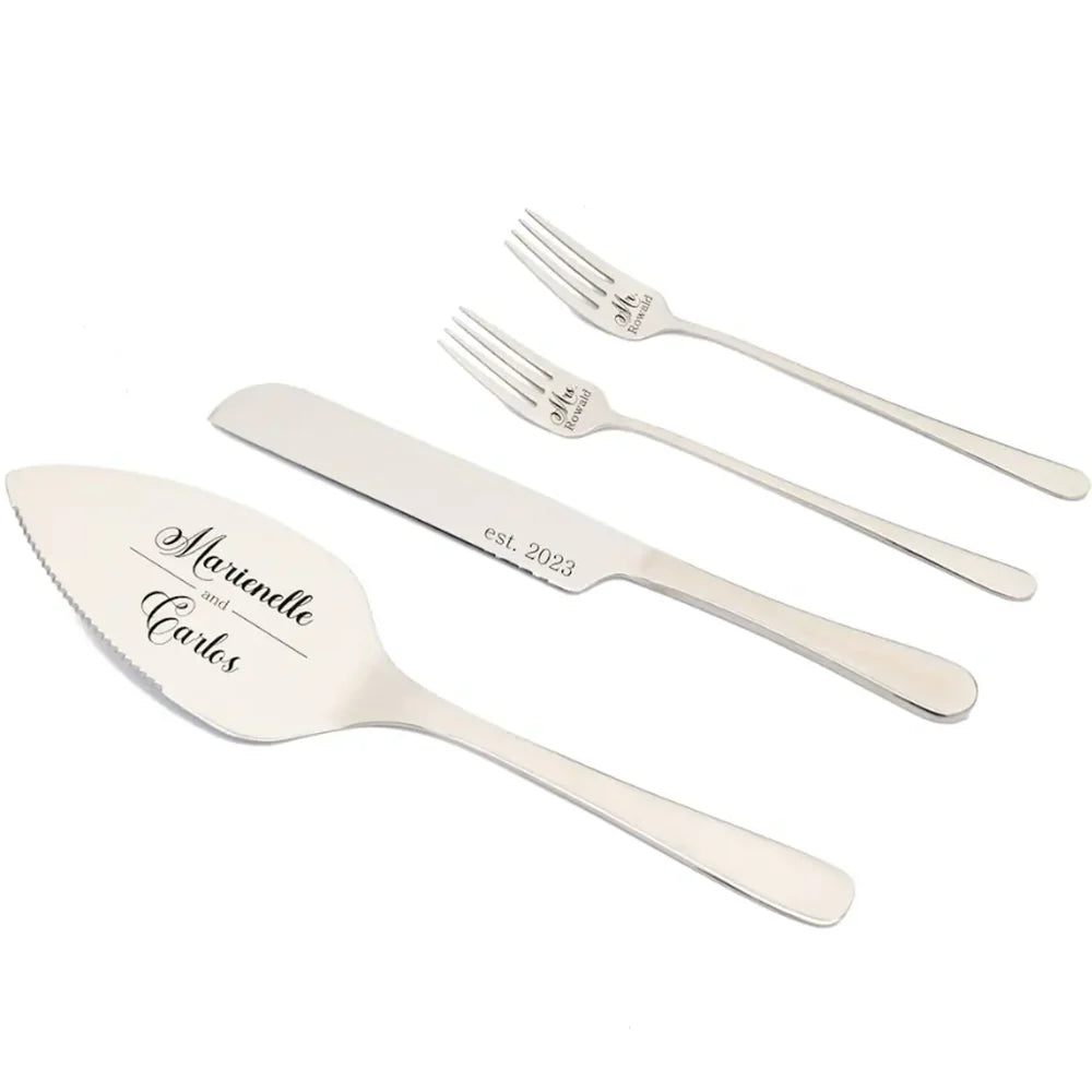 Personalised Cake Knife and Serve Set