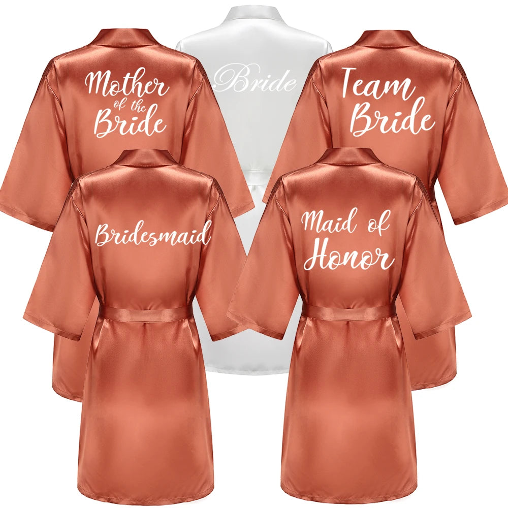 Burnt Orange Wedding Party Robes