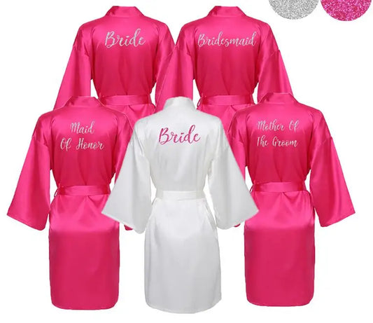 Hot Pink Wedding Party Robes